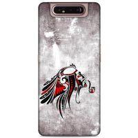 Lopard Samsung Galaxy A80 Uyumlu Kılıf Tattoo's (43) Thin Fit Kılıf Pipolu Kızılderili