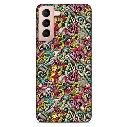 Lopard Samsung Galaxy S21 Uyumlu Kılıf Graffitix (46) Core Armor Kılıf