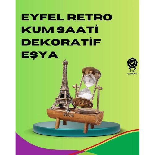 Ahşap Gövdeli Dekoratif Kum Saati – Masa Üstü El Sanatı Aksesuarı