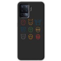 MRCİLETİSİM Oppo Reno 5 Lite Kılıf Kapak - Avengers Minimalism +Hayalet Ekran Yandan Gözükmez