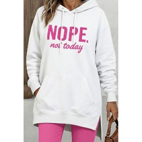 Kadın Uzun Kollu Kapşonlu Bağcıklı Viskon Iki Iplik Sweat