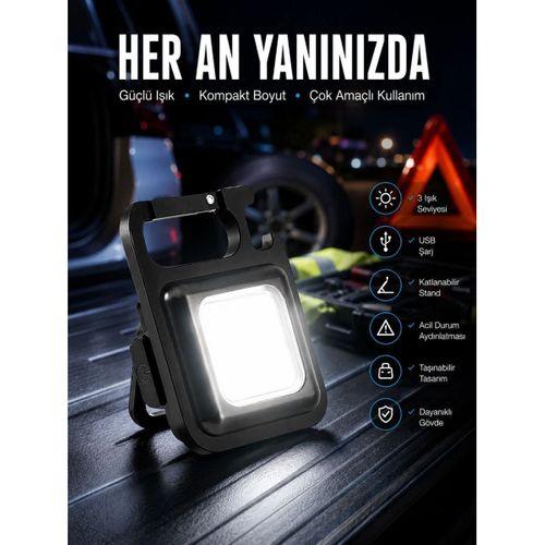 Kamp Işığı Çok Fonksiyonlu Taşınabilir Anahtarlık Kapak Açma Manyetik Özelliği