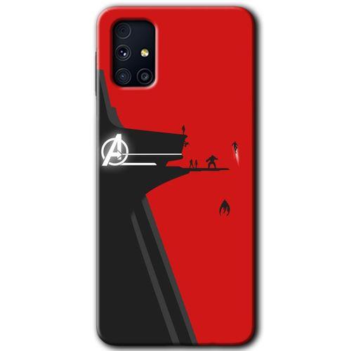 MRCİLETİSİM Samsung Galaxy M31s Kılıf Baskılı Kapak - Avengers Tower +Tam Ekran Koruyucu