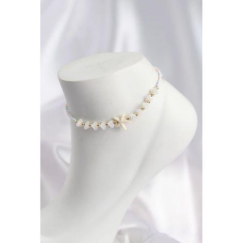 Beyaz ve Karışık Renk Deniz Yıldızı Motifli Halhal