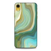 Mermer Desenli (23) Tema Ultra Koruma Kılıfı Su Yeşili Apple iPhone XR Kılıf