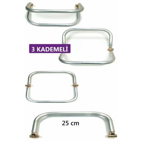 3 Kademeli Gizli Metal Mango Çanta Bursu – 25 cm - Metal Çanta Aparatı