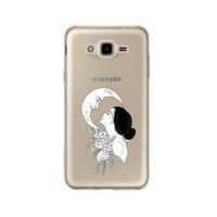 Samsung J7 Moon & Women Tasarımlı Premium Şeffaf Silikon Kılıf