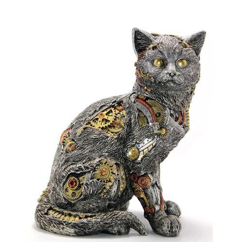 Steampunk Polyester Kedi Figürü