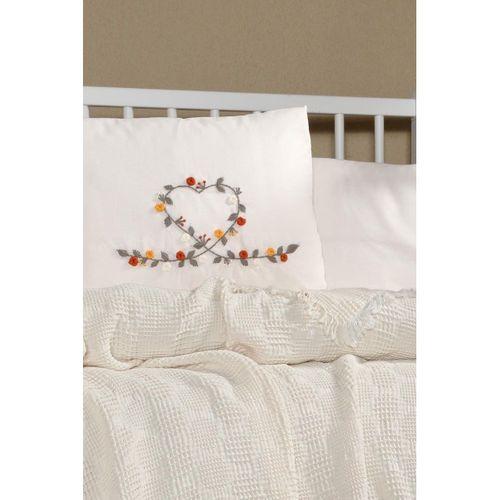 Kanz Bebek Waffle Müslin Nakışlı Pike Knz-021 Little Heart