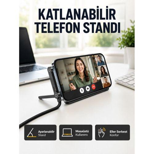 240w Type-c To Type-c Telefon Stand Özellikli Şarj Kablosu