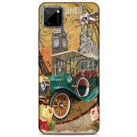Retro (37) Desen Silicone Cover Renkli Oppo Realme C11 Kılıf