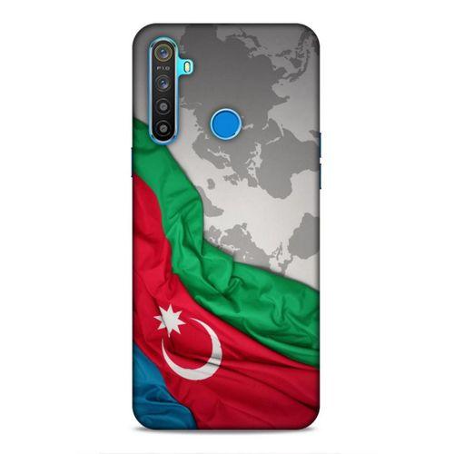 Realme 5i Uyumlu Kılıf Azarbaijan (16) Kalın Kılıf Harita Bayrak