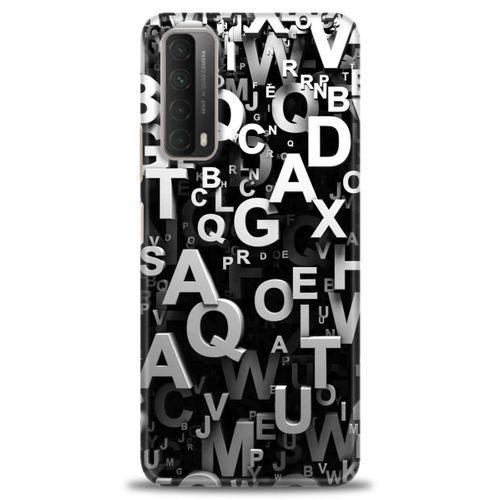 Huawei P Smart 2021 Kılıf HD Baskılı Kılıf - Harfler + Tam Ekran Koruyucu