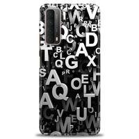 Huawei P Smart 2021 Kılıf HD Baskılı Kılıf - Harfler + Tam Ekran Koruyucu