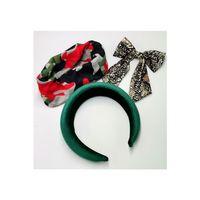 Renkli Desenli Taç Toka Bandana Set