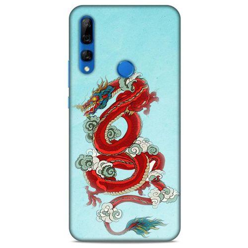 Huawei Y9 Prime 2019 Kılıf Dragons (22) Tam Koruma Kılıfı Ejderha Dövme Kırmızı