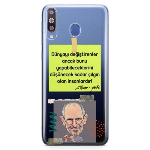 Samsung Galaxy M30 Kılıf Caps Steve Jobs Arka Kapak Koruma Desenli Full Koruyucu