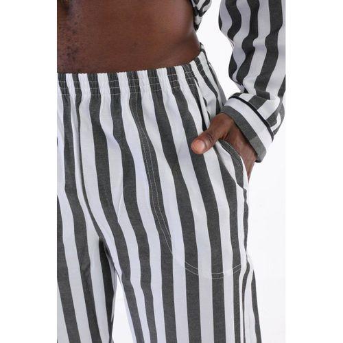 4007 Uzun Kol Çizgili Gaffur Erkek  Pijama Takım