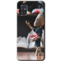 MRCİLETİSİM Samsung Galaxy A51 Kılıf Baskılı Kapak - I am Groot +Tam Kaplayan Mat Seramik
