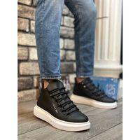 BA0312 Bağcıklı Yüksek Siyah Beyaz Taban Erkek Tarz Spor Bot