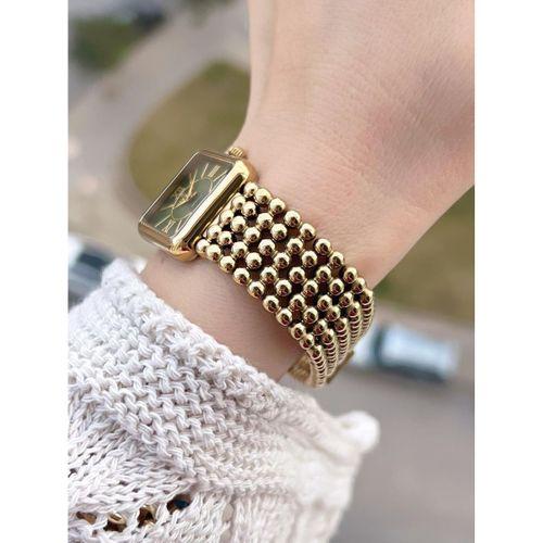 Essence Vintage Seri Küçük Köşeli Kasa Çelik Kararma Renk Atma Yapmaz Kadın Kol Saat+Bileklik 6959.2