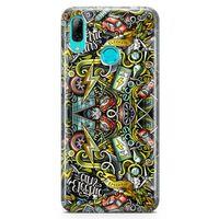 Huawei Y9 2019 Kılıf Elektrikli Araba Doodle Arka Kapak Koruma Desenli Full Koruyucu