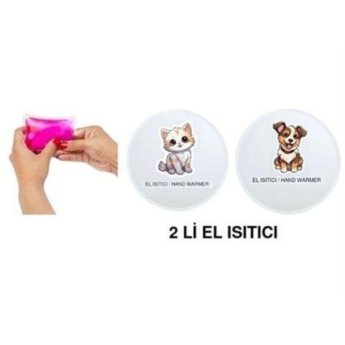Sevimli Kedi Ve Köpek Cep Sobası,El Isıtıcı,2 Adet Sıcak Su Torbası Pvc  9Cm