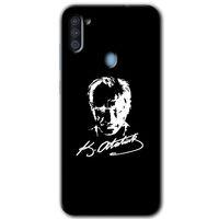 Samsung Galaxy M11 HD Baskılı Kılıf + 9D Tam Ekran Koruyucu - Atatürk Silüet İmza