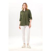 Uzun Kol Vual Avşar Yazlık Gömlek Haki Hk