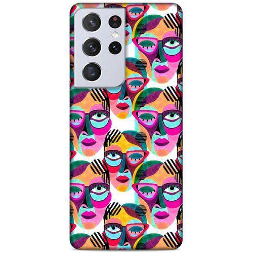 Lopard Samsung Galaxy S21 Ultra Uyumlu Kılıf Sürreal Yüzler ♀ (4) Koruma Kılıfı Desenli