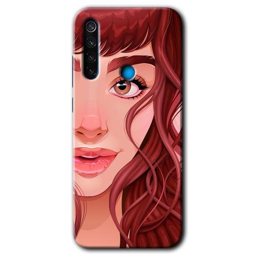 MRCİLETİSİM Xiaomi Redmi Note 8 Kılıf Kapak - Kızıl Kız +Hayalet Ekran Yandan Gözükmez