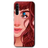 MRCİLETİSİM Xiaomi Redmi Note 8 Kılıf Kapak - Kızıl Kız +Hayalet Ekran Yandan Gözükmez