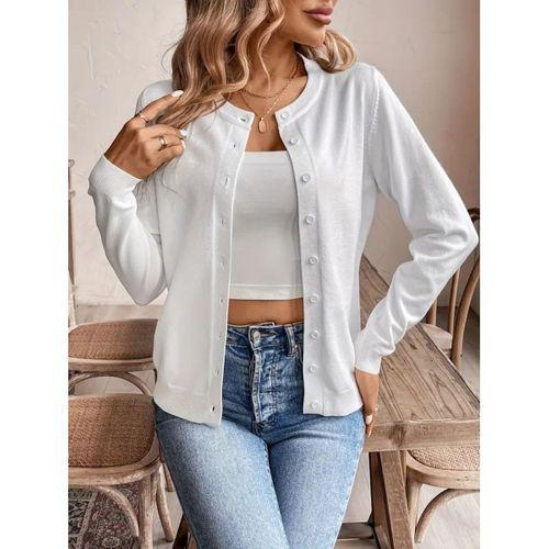 Kadın Uzun Kollu önden Düğmeli Triko Ceket