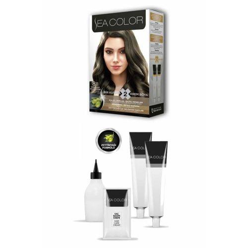 2 Tüp Krem Saç Boyası Seti Yoğun Açık Küllü Kumral No:8.11