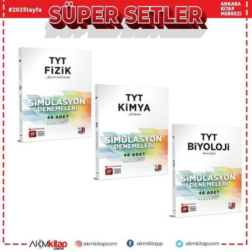 3D Yayınları TYT Fizik Kimya ve Biyoloji Deneme Seti 3 Kitap