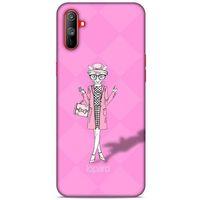 Oppo Realme C3 Kılıf FunnyMaX (21) Koruyucu Kapak Şeker Pembe Kedi