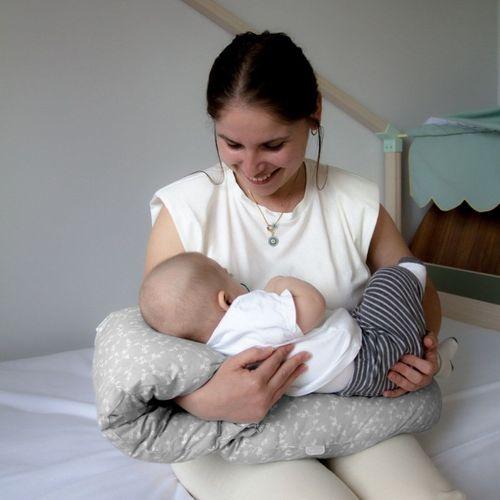Babyjem BabyJem Çok Fonk.Baş Destekli Emzirme Minderi 737 Gri Çiçek