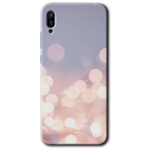 Huawei Y6 2019 Kılıf Baskılı Kapak - Blur Lights + 5D Tam Kaplayan Cam