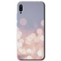 Huawei Y6 2019 Kılıf Baskılı Kapak - Blur Lights + 5D Tam Kaplayan Cam