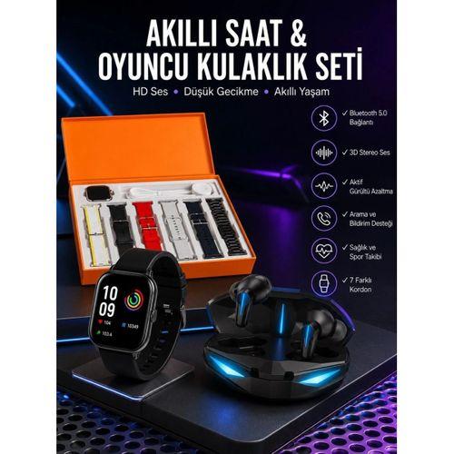 7 Kordonlu Akıllı Saat Ve Kulaklığı Anc Özelliği Kulak İçi Mikrofonlu Sesli Görüşme