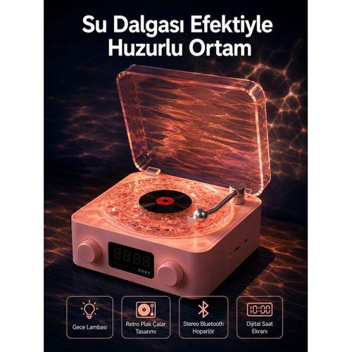 Retro Saatli Bluetooth Hoparlör – Gece Lambalı Kristal Ses Kalitesi Yeni Nesil