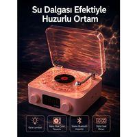 Retro Saatli Bluetooth Hoparlör – Gece Lambalı Kristal Ses Kalitesi Yeni Nesil