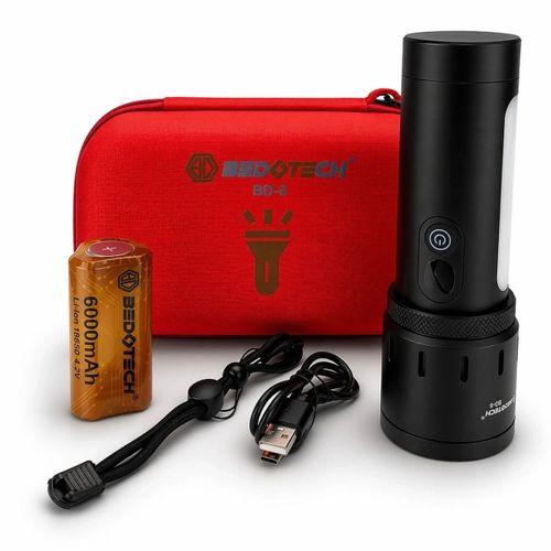 Bedotech Bd-6 30w Tg + Rgb Led Alüminyum Alaşımlı Zoomlu Type-c Pil Göstergeli  El Feneri