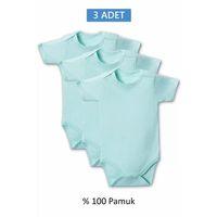 Yeşil Yarım Kol Body Zıbın 2-7 YAŞ Çocuklar İçin (3 ADET) Alttan Çıtçıtlı Özel Gereksinimli