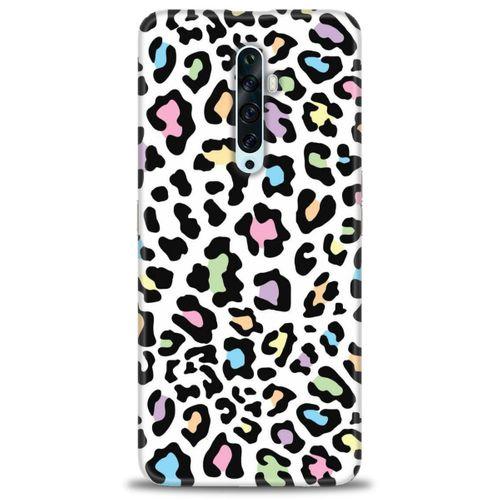 Oppo Reno 2Z Kılıf HD Baskılı Kılıf - Renkli Leopar + Tam Ekran Koruyucu