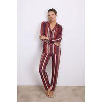 %100 Modal Uzun Kollu Düğmeli Çizgili Pijama Takımı