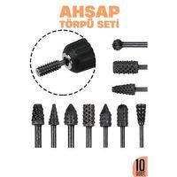 Ahşap Oyma Törpü Seti – 10'lu Matkap Ucuna Şekillendirme Takımı