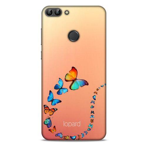 Huawei Psmart Kılıf Kelebek Etkisi (47) Crystal Flex Kılıf Fuşya Sarı