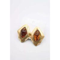 Taşlı Küpe - Kahverengi