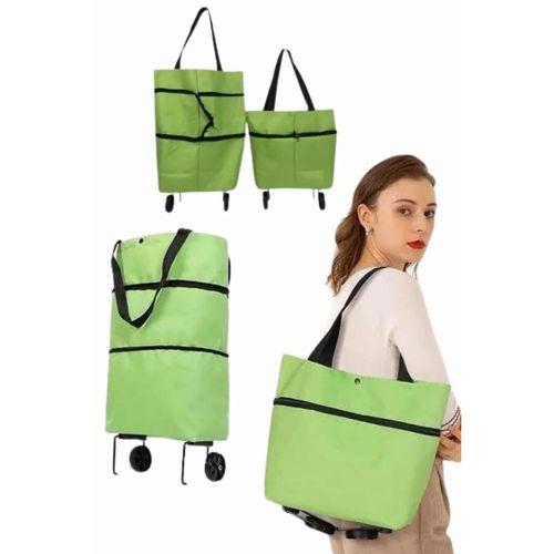 Katlanabilir Tekerlekli Pazar Market Çarşı Arabası Market Alışveriş Çantası